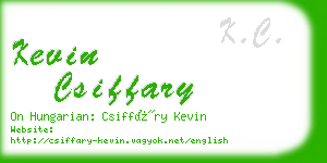 kevin csiffary business card